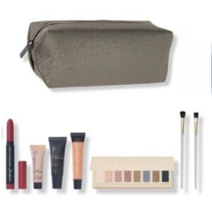 NEW 8pc Ulta Beauty Makeup Set with 2 Primer, 2 Lippies, 8pc Eyeshadow, 2 Brush